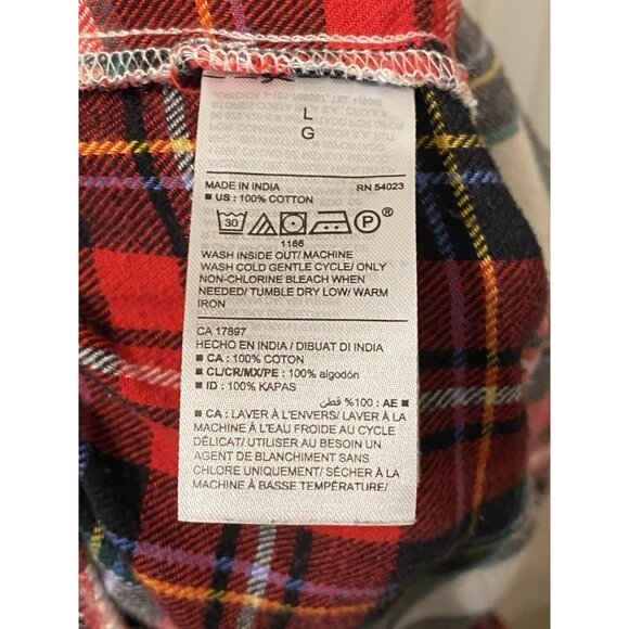 Old Navy Plaid Colorful Lounge Sleep Sweat Pants Men's Size L Elastic Waist - Picture 6 of 6